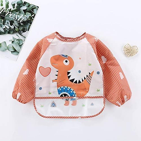 PandaEar Waterproof Full Sleeve Bibs for Baby Infant Toddler 6-36 Months | 3 Pack Long Sleeve Bibs