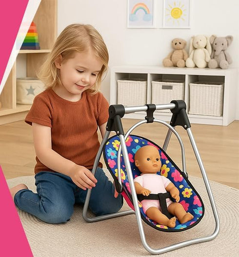 Set 3 1 Set, 1 Pack 18'' Fash N Kolor Doll Play in Doll N Play, Doll Stroller, Doll High Chair Fits Up to Doll (Flower