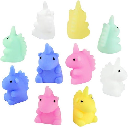 Unicorn Mochi Squishy Hand Toys - Mini Mochi Squishies Squeeze Toy Birthday Party Favors for Kids, Pack of 10