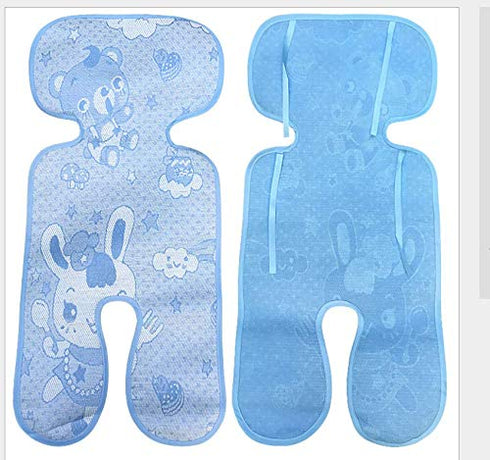 LAKEFA Baby Summer Linen Ice Silk Sleeping Mat for Strollers and Carriers (Blue)