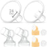 Maymom Pump Parts 2X Detachable Breastshield (24mm) with Valve Membrane and Connector, Compatible with Medela Breast