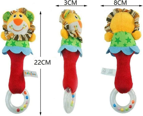 Baby Soft Rattles Shaker - Infant Developmental Hand Grip Toys, Cute Stuffed Animal with Sound (2 Pack, 3-12 Months)