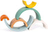 Janod Sweet Cocoon Wooden Rainbow Turtle - 7 Piece Stacking & Pull Toy with 6 Pastel Arches for Ages 18 Months+