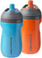 Tommee Tippee Insulated Sportee Bottle, 9oz, Pack of 2 Non-Spill Toddler Water Bottles, Orange and Blue