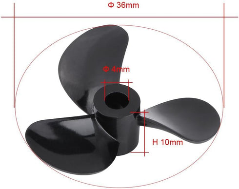 3 4mm RC Boat Propellers, Durable Plastic Blades CW CCW Design, Outboard Propellers, Shaft for RC Hobbyists, Boat