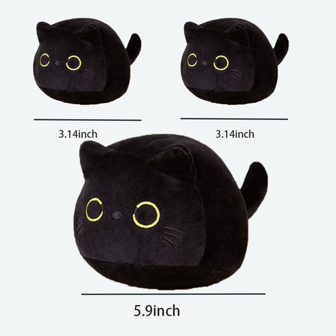 Mini Cat Stuffed Animal, Cute Plush Doll Toy Gift for Girls Boys, 3 Pieces (3 Black Cats)