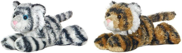 Aurora Bundle of 2 Plush Animals - 8" Tanya Tiger and Shazam White Tiger