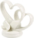 KateMelon Wedding Accessories Double Heart Cake Topper, White, 4-3/4-Inch Tall