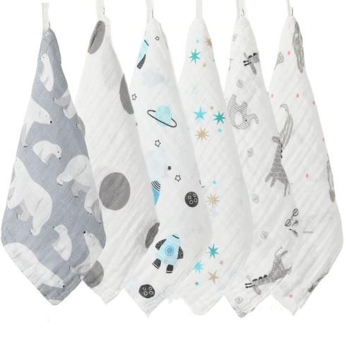 norinori Baby Msulin Washcloths Newborn Face Towel - Baby Muslin Burp Cloths