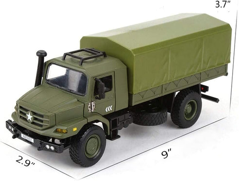 Ailejia Classic Military Diecast Transport Trucks Green Retro Army Utility Car Toy Model Gift for Kids