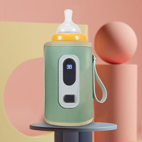 Travel-Friendly USB Baby Bottle Heater with LCD Display - Perfect for Cars and Planes
