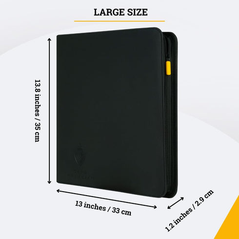 12 480 Card Guardian - Pocket Card Binder with Zipper for Cards Trading Card Games TCG (Black) Yugioh Cards MTG Binder