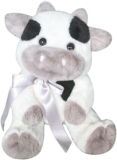 uoozii Warmable Cow Stuffed Animal - 12" Microwavable Unscented Weighted Plush, Coolable & Heatable Gift