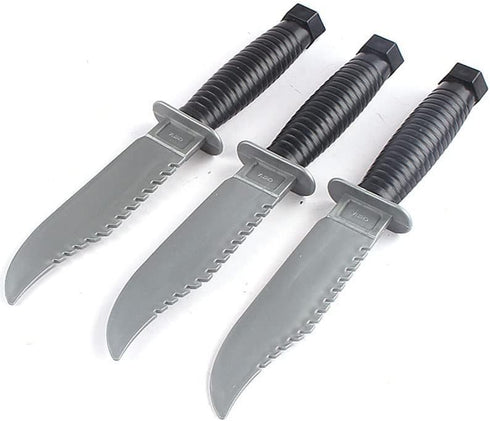 3pcs Fake Knife Realistic Toy Weapon, Plastic Prop Dagger for Halloween, Fools Day Party, Cosplay Joke Gadget