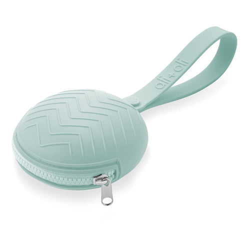 Ali+Oli BPA-Free Silicone Pacifier Holder Case, 1-pk Diaper Bag Accessory for Newborn Travel, Mint