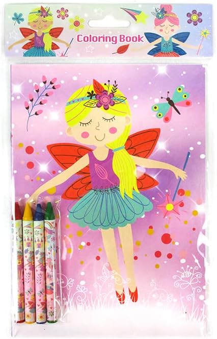 12 48 TINYMILLS Magical Fairies Coloring Books for Kids with Coloring Books and Crayons, Fairies Birthday Party Favors