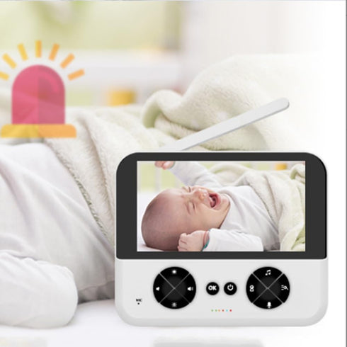 Bloepum 4.3Inch Alert,720p Video Baby Monitor, Baby Caregiver, IPS Screen Baby Camera Monitor Lullaby Feeding US Plug