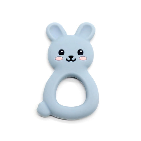 Baby Bunny Teether, Food-Grade Silicone Toy for Infants 312 Months, Easy-Grip Chew