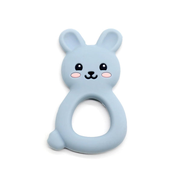 Baby Bunny Teether, Food-Grade Silicone Toy for Infants 312 Months, Easy-Grip Chew