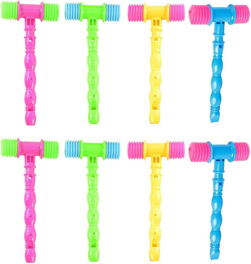 NUOBESTY 8 Pcs Hammer Pounding Toys, Plastic Squeaky Hammer Musical Pounding Toy Educational Toys in Random Color