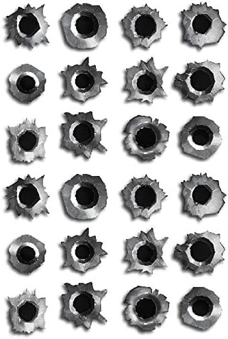 Decals by Haley 24 Pack Bullet Hole Stickers, Ultra-Realistic Fake Bullets for Laptop, Car, Truck, Prank
