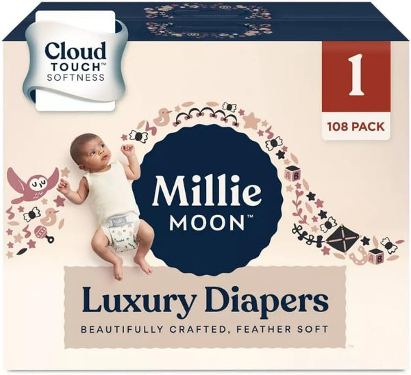 Generic Millie Moon Luxury Diapers, CloudTouch Softness (1, 108, Count)