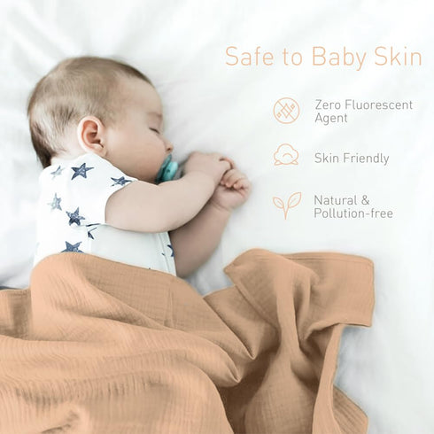 Newborn Baby Swaddle Blanket Unisex Soft Silky Muslin Wrap, Neutral Receiving Blanket for Boys and Girls 47 x 47 inches