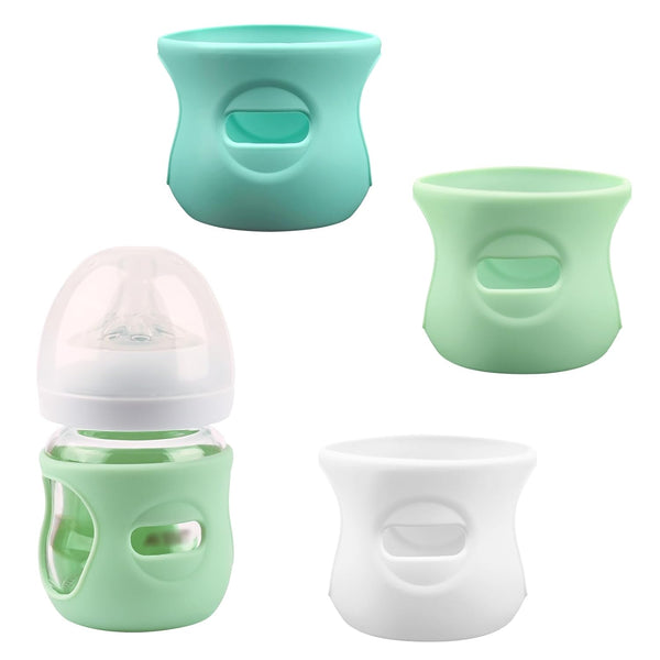 3 Pack Silicone Sleeves for Avent Natural Glass Baby Bottles, Anti Breakage