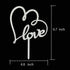 Mr & Mrs Wedding Cake Topper, Glitter Silver Heart with Love for Wedding, Engagement, and Anniversary Parties