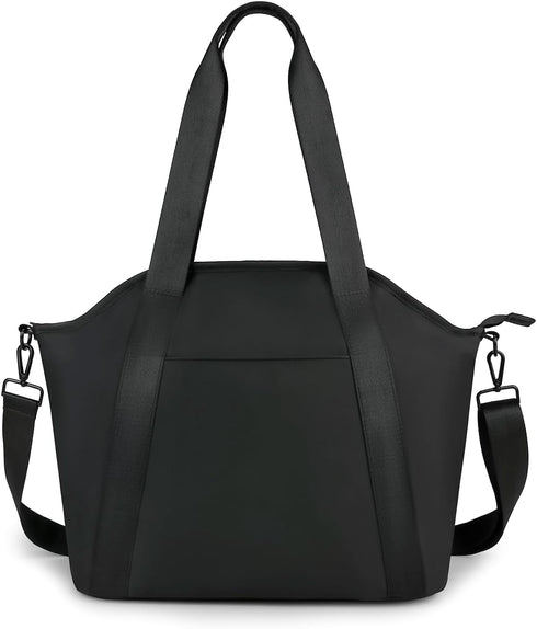 Diaper Bag Tote for Women Stylish Baby Bag Black PU Messengers Bag