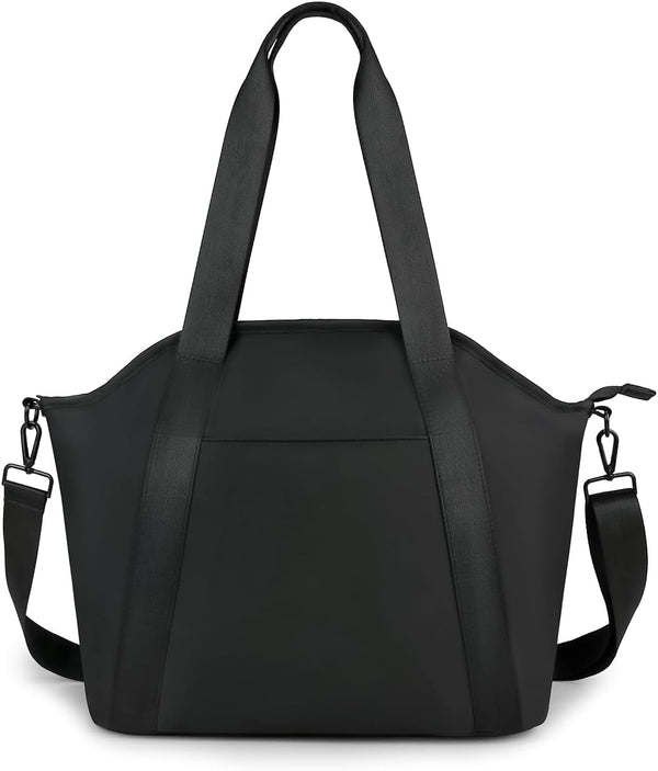 Diaper Bag Tote for Women Stylish Baby Bag Black PU Messengers Bag