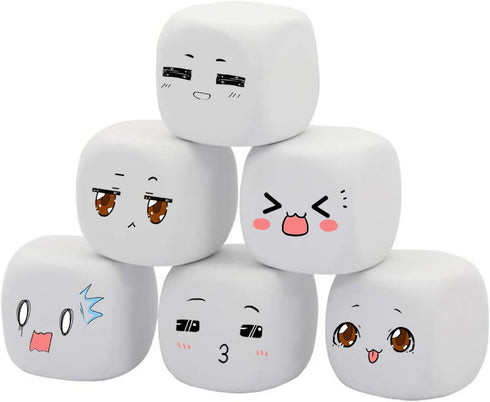White EVA Foam Dices for Kids - Graffiti-Building Blocks, Creative Painting, 18PCS