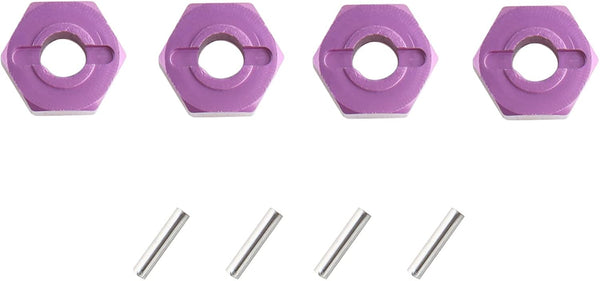 12mm Hex Wheel Hub Mount, Aluminum 7mm Thick with 2x10mm Stub Axle Pins for 1/10 Slash 4x4 (Set of 4)