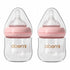 Oberni Glass Baby Bottles,Anti Colic Breastfeeding Bottle with Natural Response Nipple Size