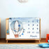 Blue Baby Monthly Milestone Blanket, Cartoon Hot Air Balloon Star, 48x40 Inches