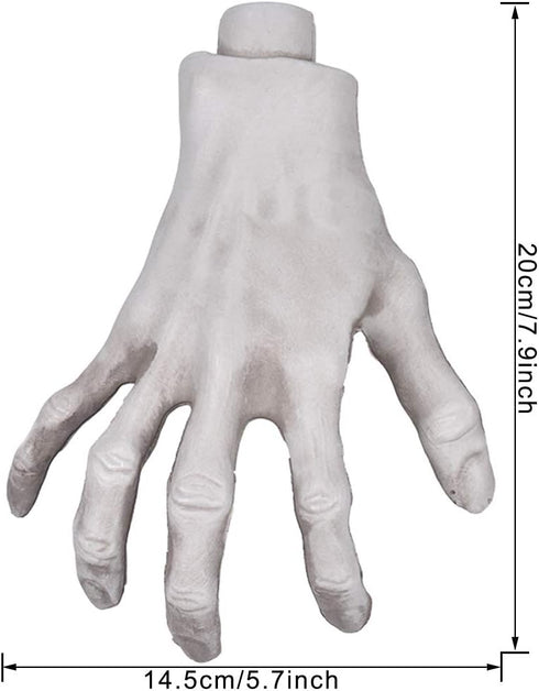 Halloween Skeleton Hands - 1 Pair Realistic Plastic Zombie Hands for Scary Halloween Props and Decorations