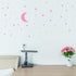 Moon and Stars Wall Decal Vinyl Sticker, Removable Kids Art DIY Mural for Baby Room Decoration, Good Night Nursery