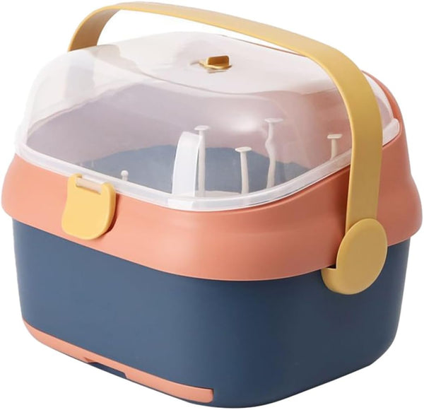 Bottle Drying Rack with Lid Large Capacity Dustproof Storage Box for Feeding