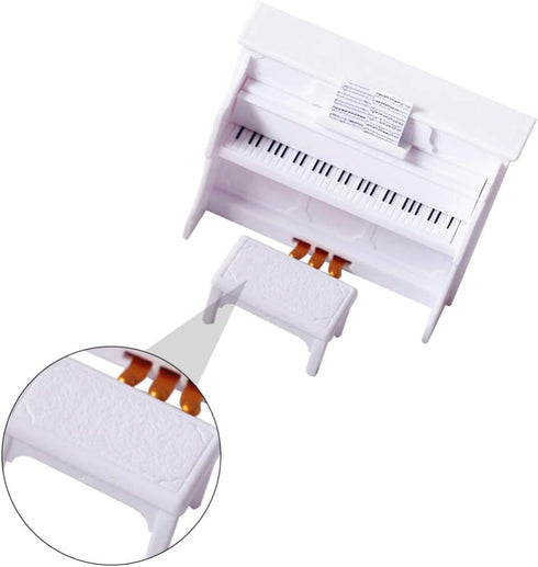 Piano Keyboard Toy for Kids, Dollhouse Piano Model with Miniature Stool, Musical Educational Toy for Fairy Garden