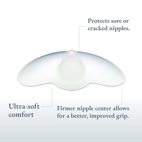 Ameda Washable Skin-to-Skin Nipple Shield for Breastfeeding, Ultra-Thin Flexible Silicone, Cut-Out 24mm