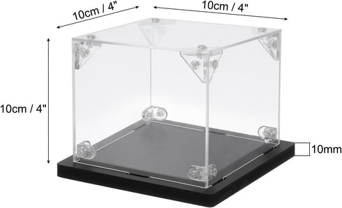 MECCANIXITY Acrylic Display Case, 4''x4''x4'' Clear Display Box Assemble Dustproof Display Box Storage Organizer for Collectibles Action Figures