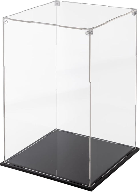 Cliselda 15.7 in Large Acrylic Display Case for Collectibles, Sturdy Clear Dustproof Protection Showcase