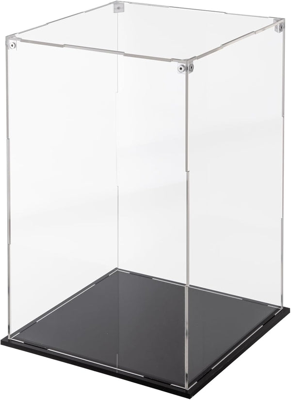 Cliselda 15.7 in Large Acrylic Display Case for Collectibles, Sturdy Clear Dustproof Protection Showcase