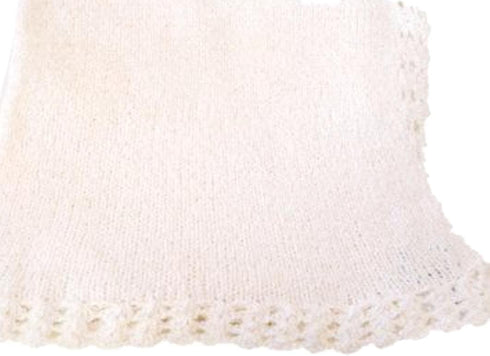 Sanjit Knitted Crochet Finished Light Pink Chenille Large Baby Blanket