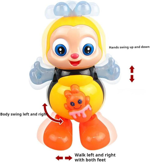 Dosurgorn Dancing Bee Toy with Music & LED Lights Juguete de Abeja Bailarina con Sonidos y Luces para Nios, Preschool