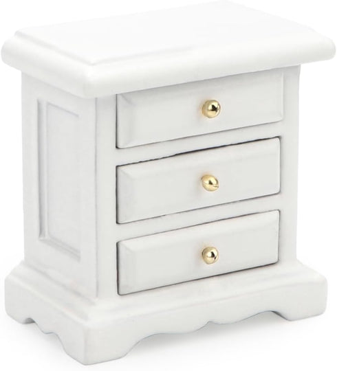 Miniature Bedside 1:12 Furniture Nightstand Drawer Cabinet Model Accessories for Bedroom Mini House Scene Decorations