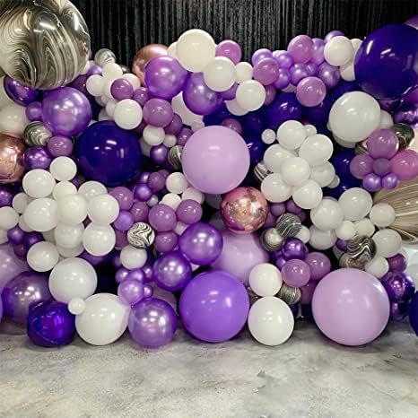 PartyWoo 120 pcs Purple Balloons 5 Inch Mini Light Pastel Lavender Lilac Latex for Graduation Baby Shower Wedding Party