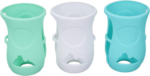 Garosa 240ml 8 oz Glass Baby Bottles Silicone Sleeve, Shatter Proof Bottle Cover with Anti Flowing, Insulate Warmers