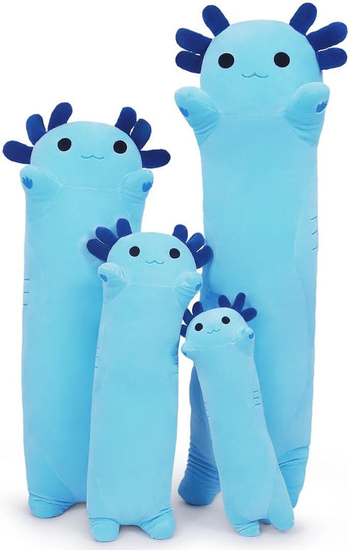 Long Axolotl Stuffed Animals, Soft Long Axolotl Plush Pillow Cute Axolotl Plush Body Pillow Gifts for Kids Girlfriend(Blue, 50cm)