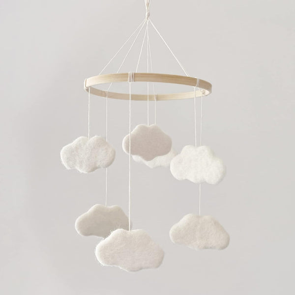 Baby Mobile for Crib - Boho Crib Mobile - Felt Cloud Mobile